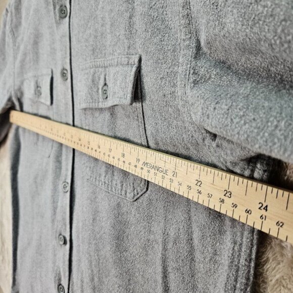 L.L.Bean Men's Chamois Shirt Long Sleeve Button-Down Gray Size LT Tall Outdoor - Picture 4 of 10